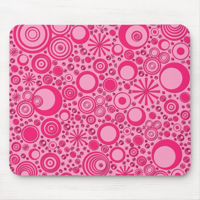 Rounds, 2Tone Pink Computer Mouse Pad (Front)