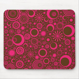 Rounds, Pink-Brown Computer Mouse Pad