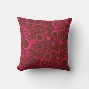 Rounds Pink-Brown Throw Pillow