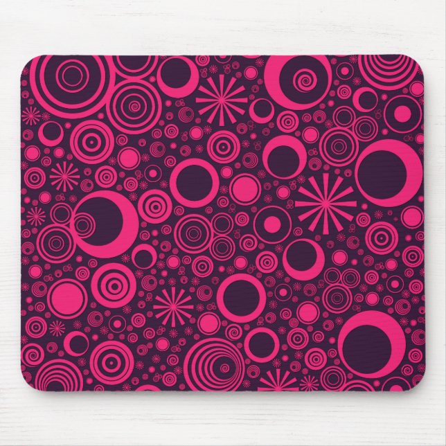 Rounds, Pink-Purple Computer Mouse Pad (Front)
