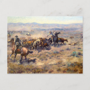 Roundup 1913 - Charles Marion Russell Postcard
