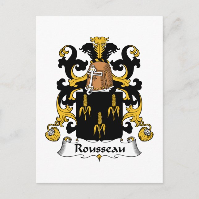 Rousseau Family Crest Postcard (Front)