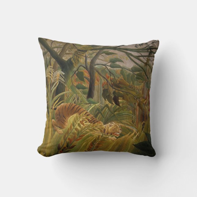 Rousseau Jungle Tropical Tiger Art Cushion (Front)