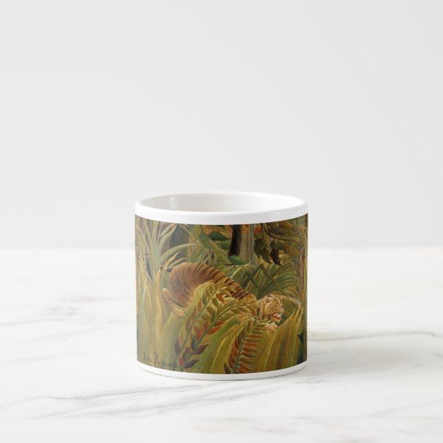 Rousseau Jungle Tropical Tiger Art Espresso Cup (Front)