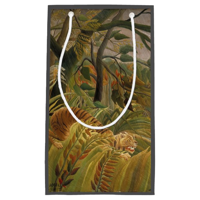 Rousseau Jungle Tropical Tiger Art Small Gift Bag (Front)