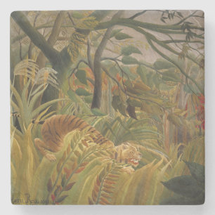 Rousseau Jungle Tropical Tiger Art Stone Coaster