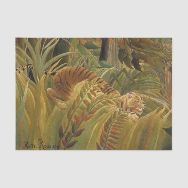 Rousseau Jungle Tropical Tiger Art Tissue Paper (Front)