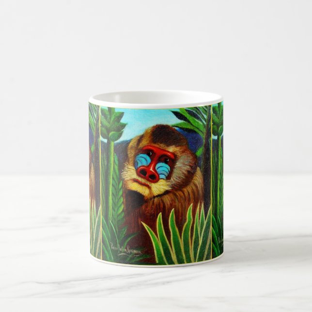 Rousseau - Mandril in the Jungle (Adaptation) Coffee Mug (Center)