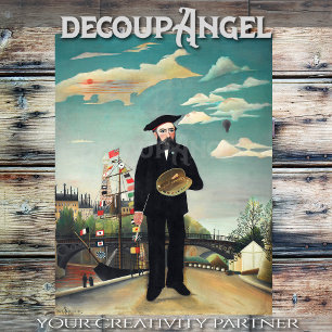 Rousseau- Myself Portrait – Landscape- Decoupage Tissue Paper