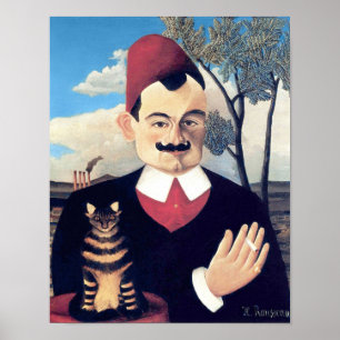 Rousseau - Portrait of Pierre Loti Man with Cat Poster