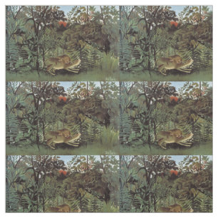 Rousseau’s Hungry Lion art fabric