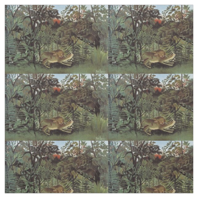 Rousseau’s Hungry Lion art fabric (Swatch)