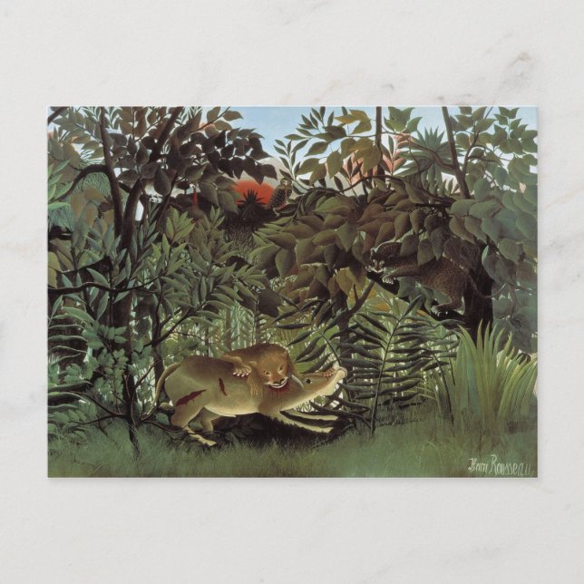 Rousseau’s Hungry Lion postcard (Front)