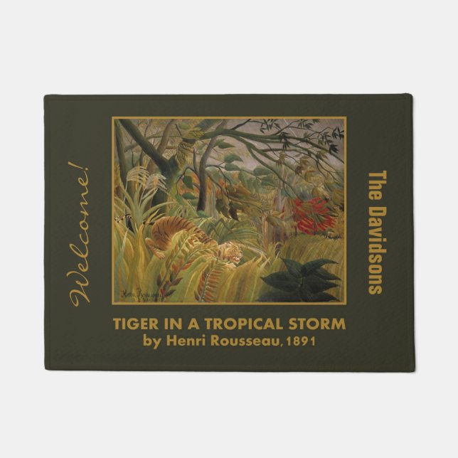 Rousseau’s Tiger custom door mat (Front)