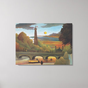 Rousseau Seine and Eiffel-tower in the sunset Canvas Print