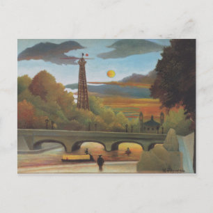 Rousseau Seine and Eiffel-tower in the sunset Postcard