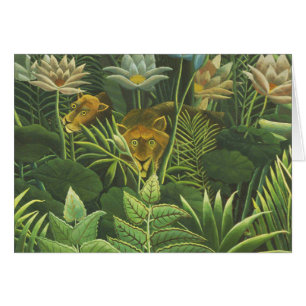 Rousseau Tropical Jungle Lion Painting
