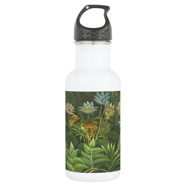 Rousseau Tropical Jungle Lion Painting 532 Ml Water Bottle (Front)