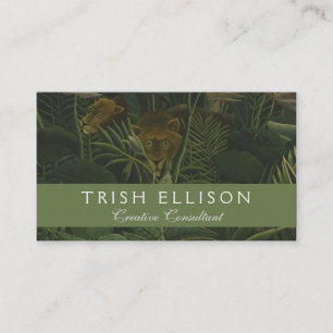 Rousseau Tropical Jungle Lion Painting Business Card
