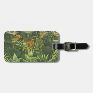 Rousseau Tropical Jungle Lion Painting Luggage Tag