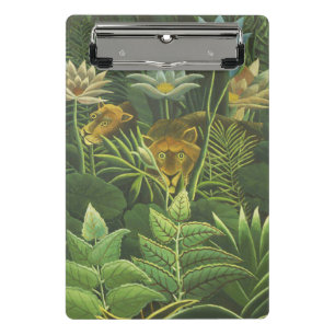 Rousseau Tropical Jungle Lion Painting Mini Clipboard