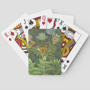 Rousseau Tropical Jungle Lion Painting Playing Cards