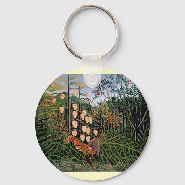 Rousseau's Struggle between Tiger and Bull (1909) Key Ring (Front)