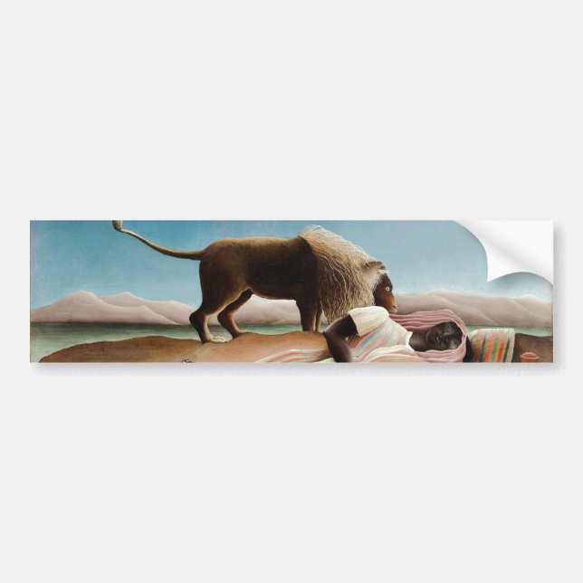 Rousseau's "The Sleeping Gypsy" (1897) Bumper Sticker (Front)
