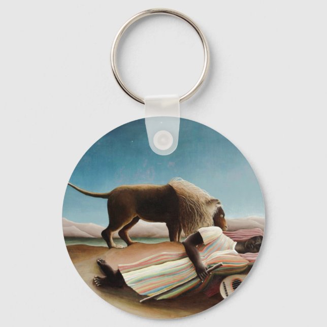 Rousseau's "The Sleeping Gypsy" (1897) Key Ring (Front)
