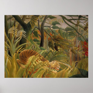 Roussequ Jungle Tropical Tiger Art Poster