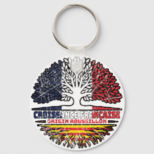Roussillon Catalan French France Tree Roots Flag Key Ring