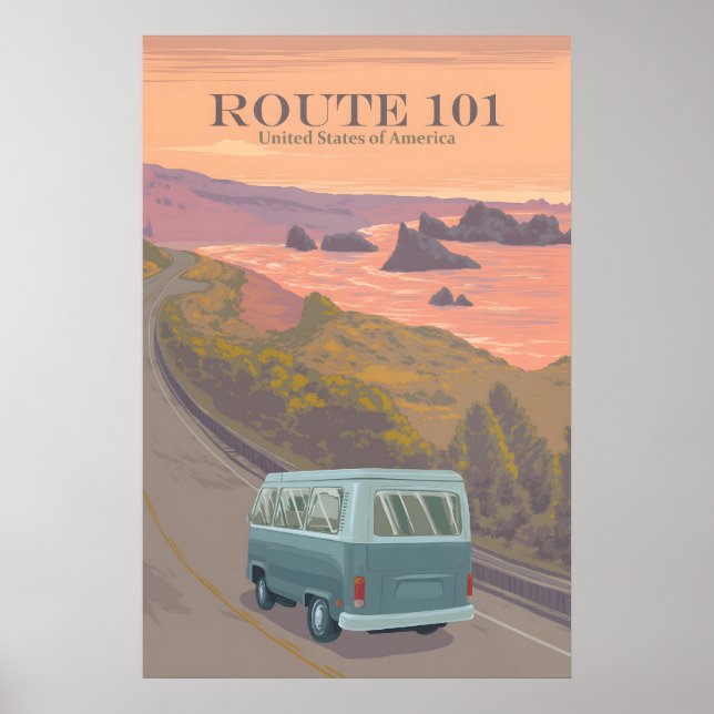 Route 101 USA Travel Poster (Front)