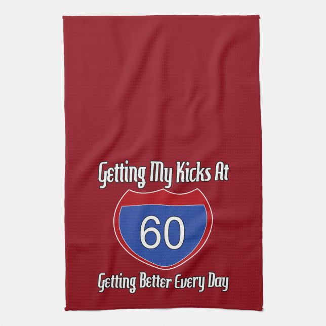 Route 60th Birthday Tea Towel (Vertical)