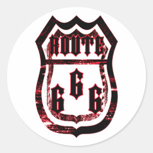 Route 666 classic round sticker