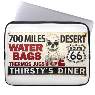 Route 66-700 Miles Desert vintage sign Laptop Sleeve