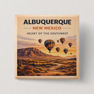 Route 66 Albuquerque Balloon Southwest Pride 15 Cm Square Badge