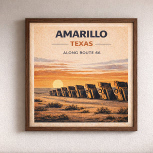 Route 66 Amarillo Texas Heritage Poster
