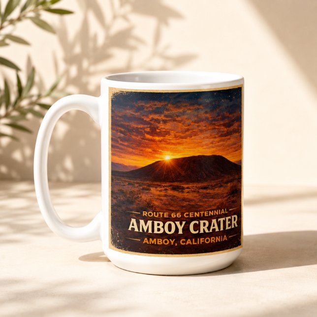 Route 66 Amboy Crater Sunset Coffee Decor Mug (Creator Uploaded)