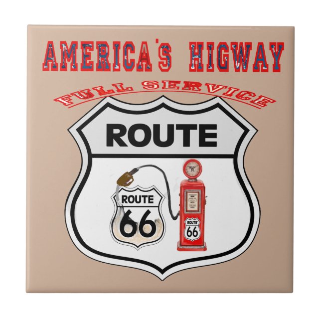 route 66 America higway gifts Tile (Front)