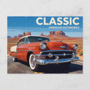 Route 66 American Classic Car Postcard