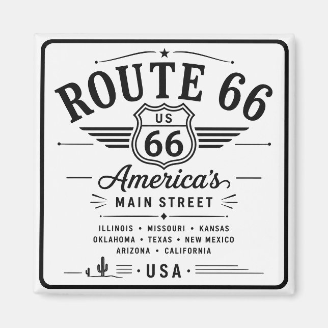 Route 66 American Highway Sign Magnet (Front)