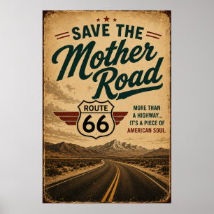 Route 66 American Soul Heritage Tribute Poster