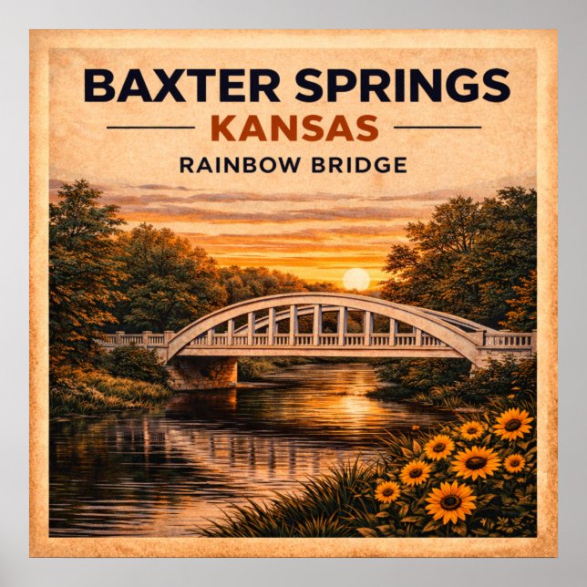 Route 66 Baxter Springs Rainbow Bridge Poster (Front)