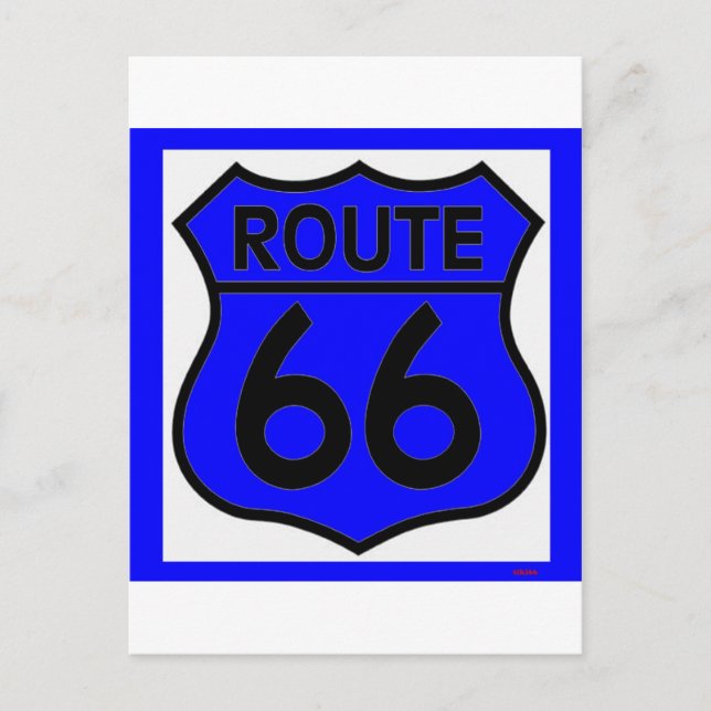 Route 66 Blue Customise it! Postcard (Front)