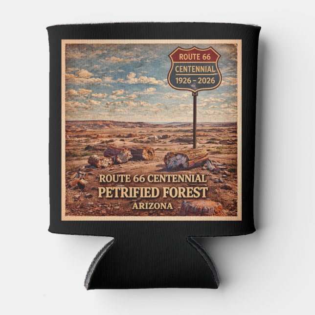 Route 66 Centennial 1926-2026 Arizona Can Cooler (Front)