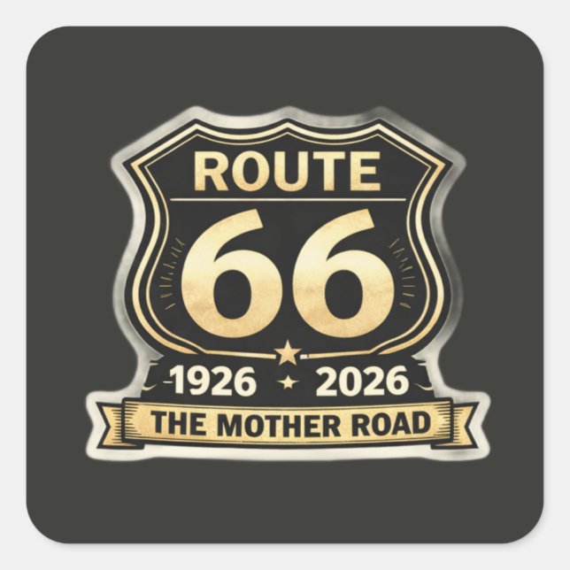 Route 66 Centennial Mother Road Shield Sticker (Front)