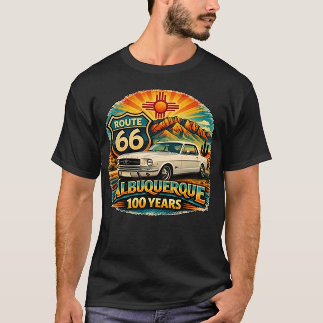 Route 66 Centennial Mustang T-Shirt (Front)