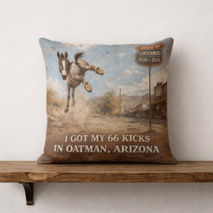 Route 66 Centennial Oatman Donkey Decor Cushion