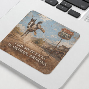 Route 66 Centennial Oatman Donkey Design Square Sticker