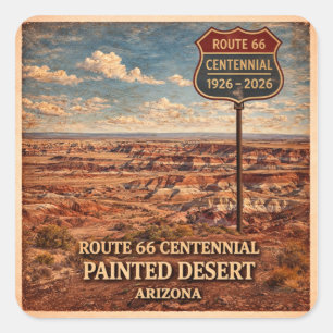 Route 66 Centennial Painted Desert Decal Square Sticker